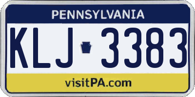 PA license plate KLJ3383
