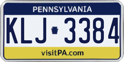 PA license plate KLJ3384