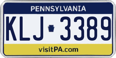 PA license plate KLJ3389