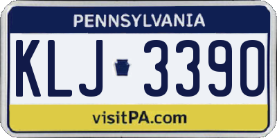 PA license plate KLJ3390