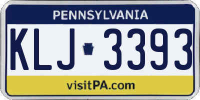 PA license plate KLJ3393