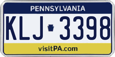 PA license plate KLJ3398