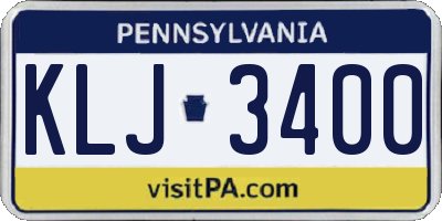 PA license plate KLJ3400