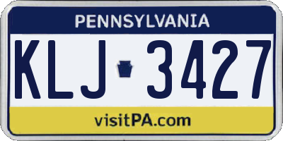 PA license plate KLJ3427