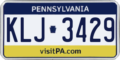 PA license plate KLJ3429