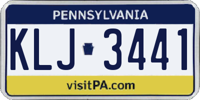 PA license plate KLJ3441