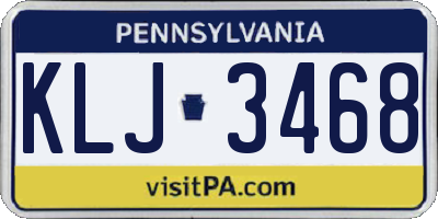 PA license plate KLJ3468