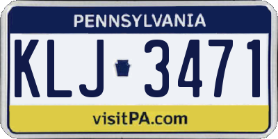 PA license plate KLJ3471