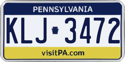 PA license plate KLJ3472