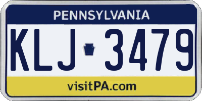 PA license plate KLJ3479