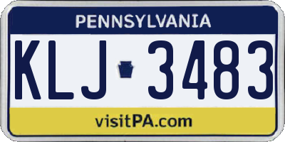PA license plate KLJ3483