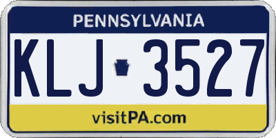 PA license plate KLJ3527