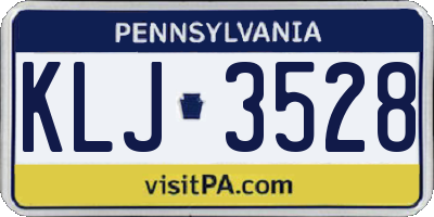 PA license plate KLJ3528