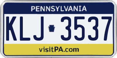 PA license plate KLJ3537