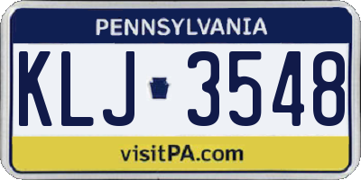 PA license plate KLJ3548