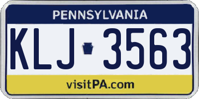 PA license plate KLJ3563