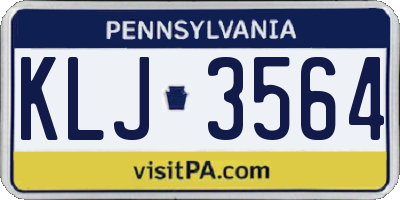 PA license plate KLJ3564
