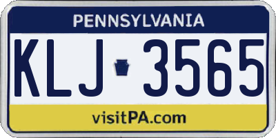 PA license plate KLJ3565