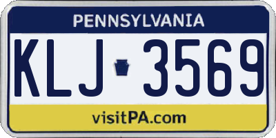 PA license plate KLJ3569