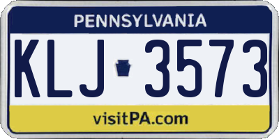 PA license plate KLJ3573