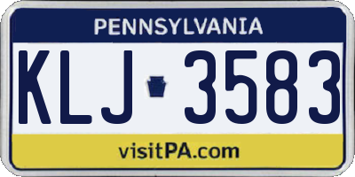 PA license plate KLJ3583