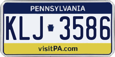 PA license plate KLJ3586