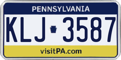 PA license plate KLJ3587