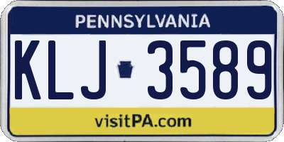 PA license plate KLJ3589