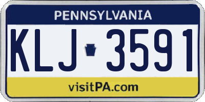 PA license plate KLJ3591