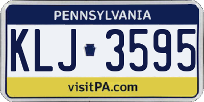 PA license plate KLJ3595