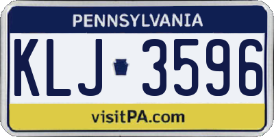 PA license plate KLJ3596