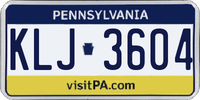 PA license plate KLJ3604