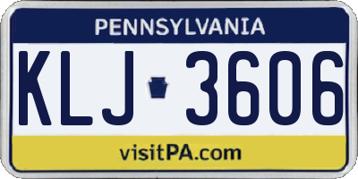 PA license plate KLJ3606