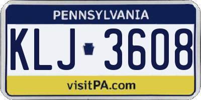 PA license plate KLJ3608