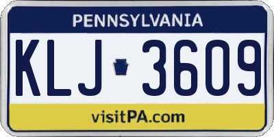 PA license plate KLJ3609