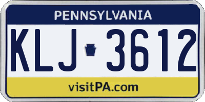 PA license plate KLJ3612