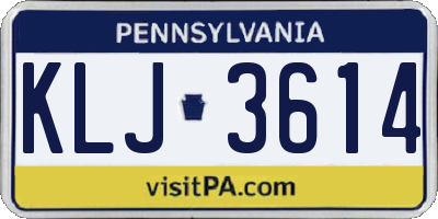 PA license plate KLJ3614