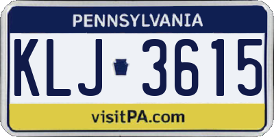 PA license plate KLJ3615