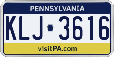 PA license plate KLJ3616