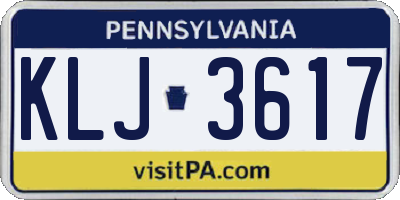 PA license plate KLJ3617