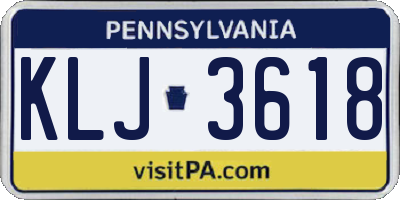 PA license plate KLJ3618