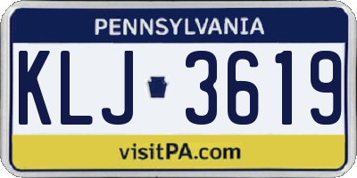 PA license plate KLJ3619