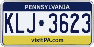 PA license plate KLJ3623