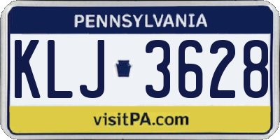 PA license plate KLJ3628
