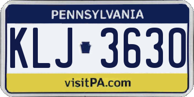 PA license plate KLJ3630