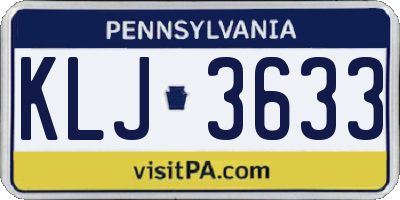 PA license plate KLJ3633