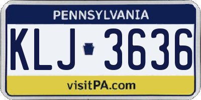 PA license plate KLJ3636