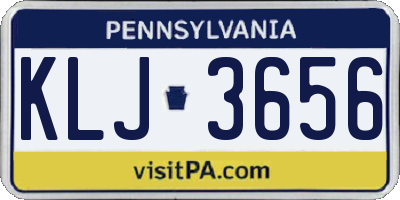 PA license plate KLJ3656
