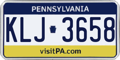 PA license plate KLJ3658