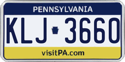 PA license plate KLJ3660